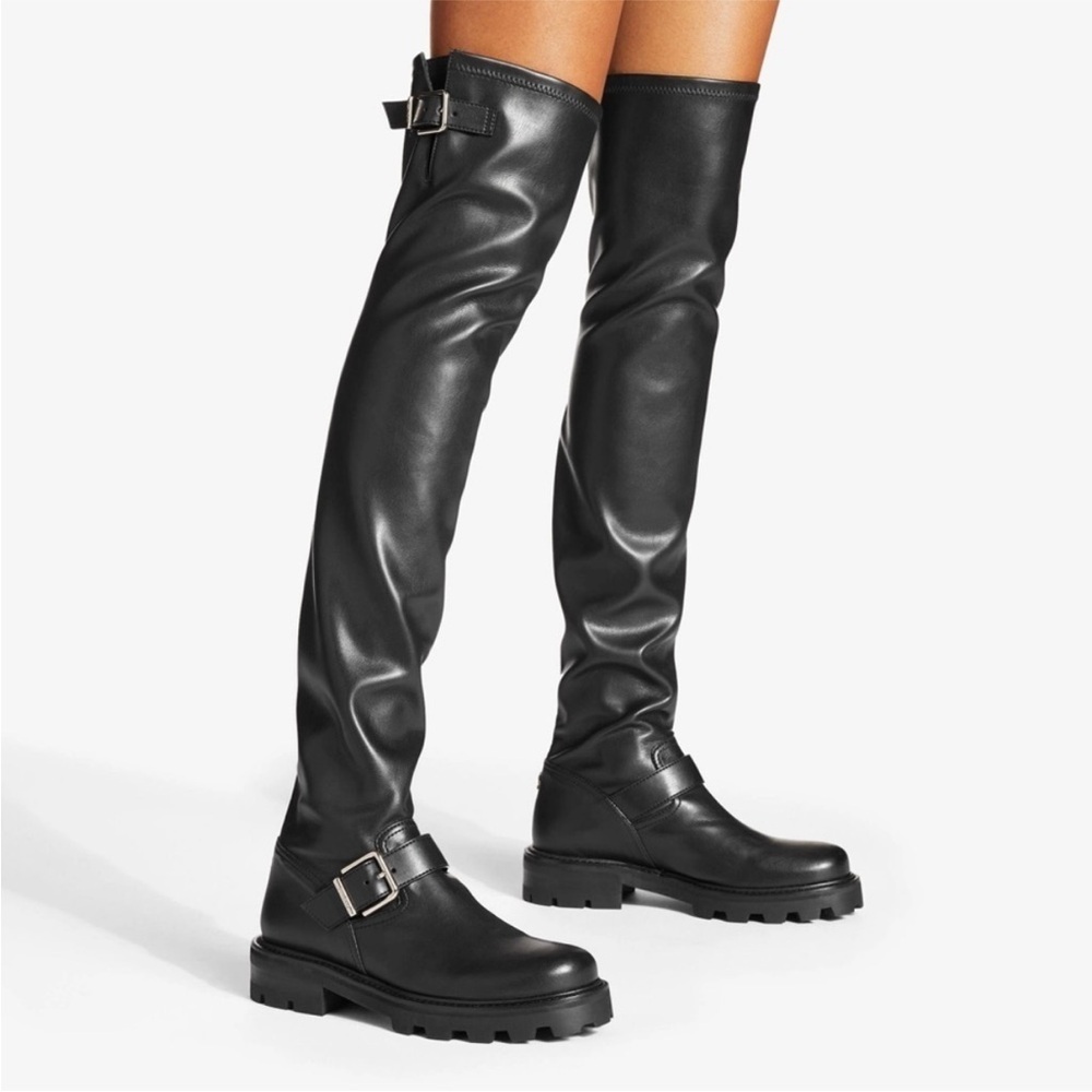 Nine West Nans Lug Sole Over the Knee Boots - Black - Size 9.5